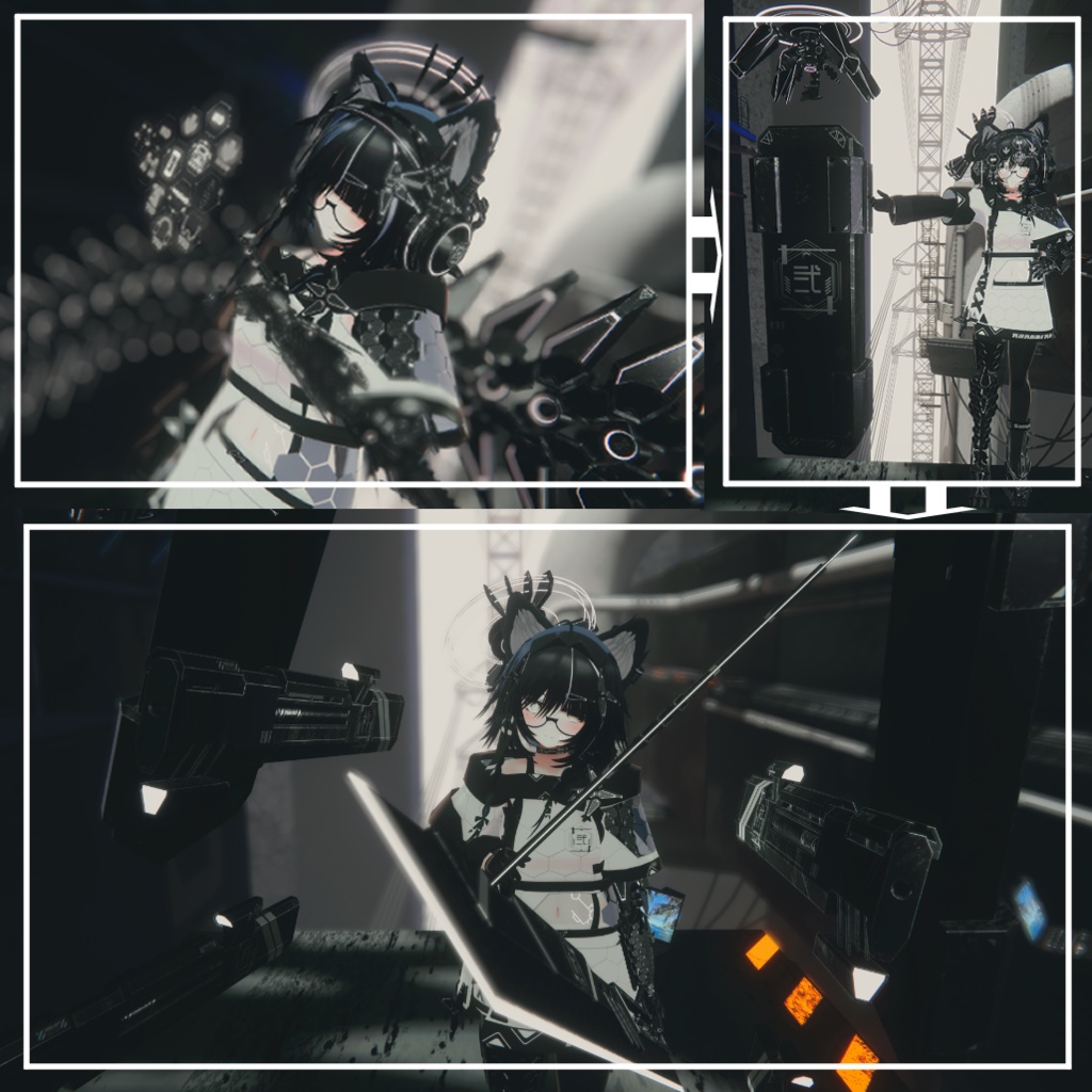 【オリジナル3Dモデル】黒猫弐号