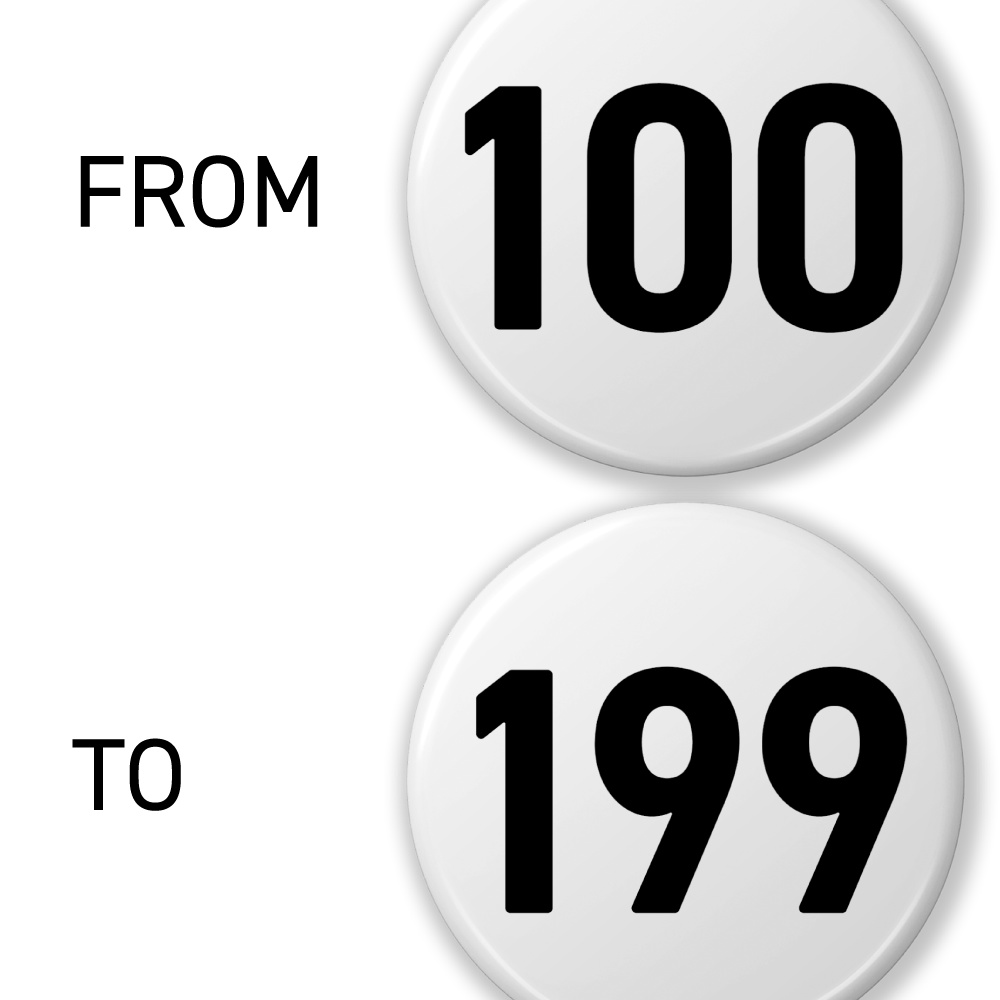 【100〜199】数字の缶バッジ- 32mm