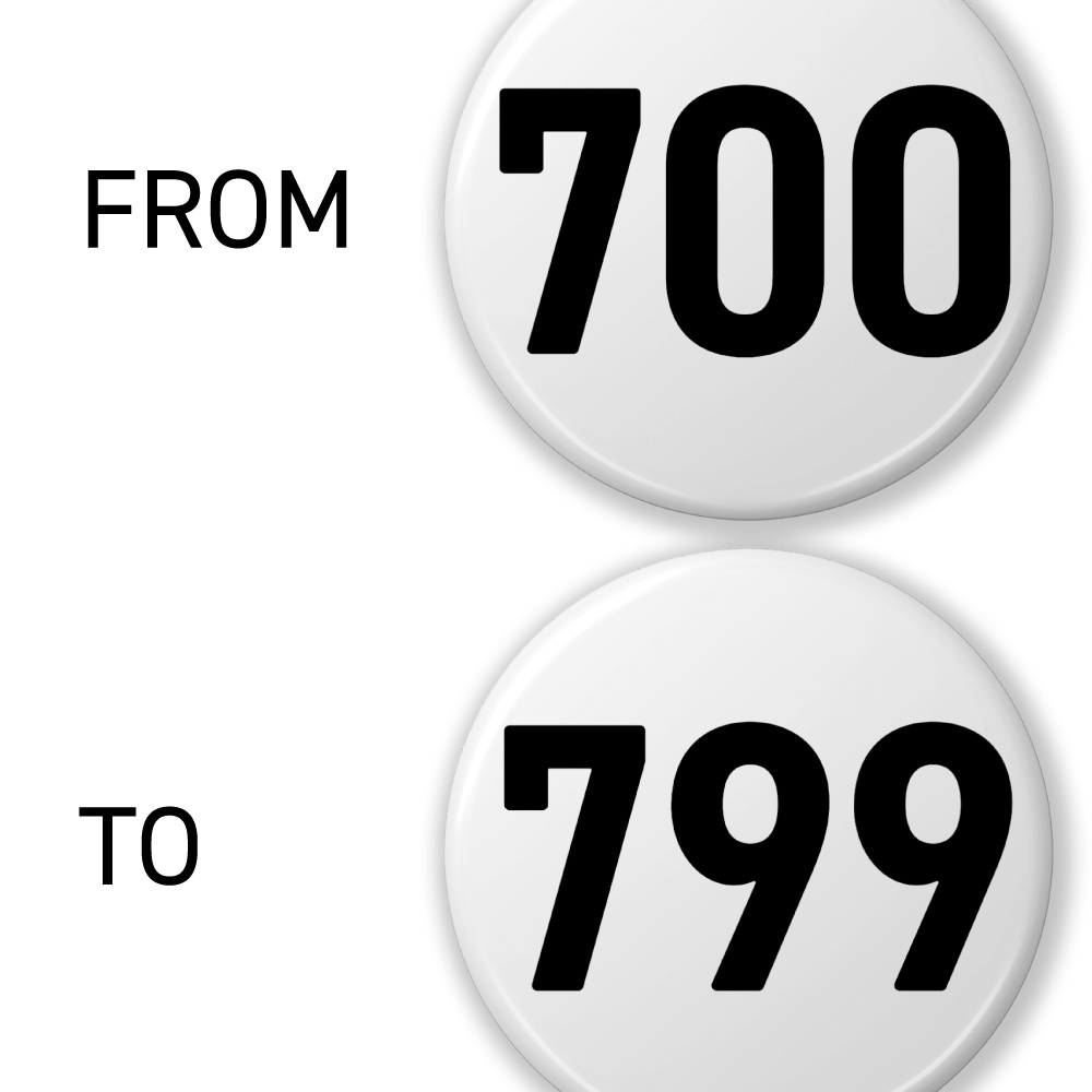 【700〜799】数字の缶バッジ- 32mm