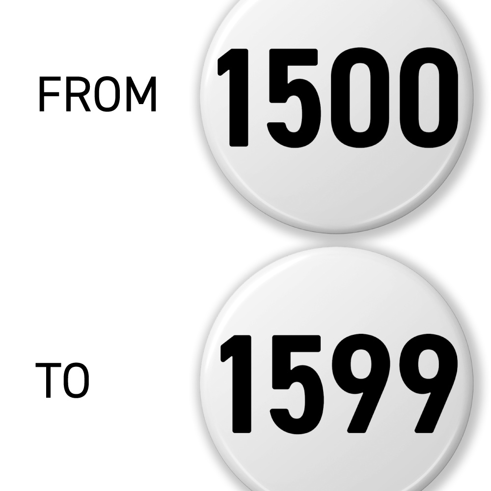 【1500〜1599】数字の缶バッジ- 32mm