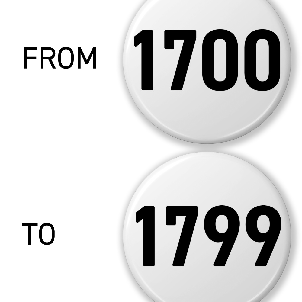 【1700〜1799】数字の缶バッジ- 32mm