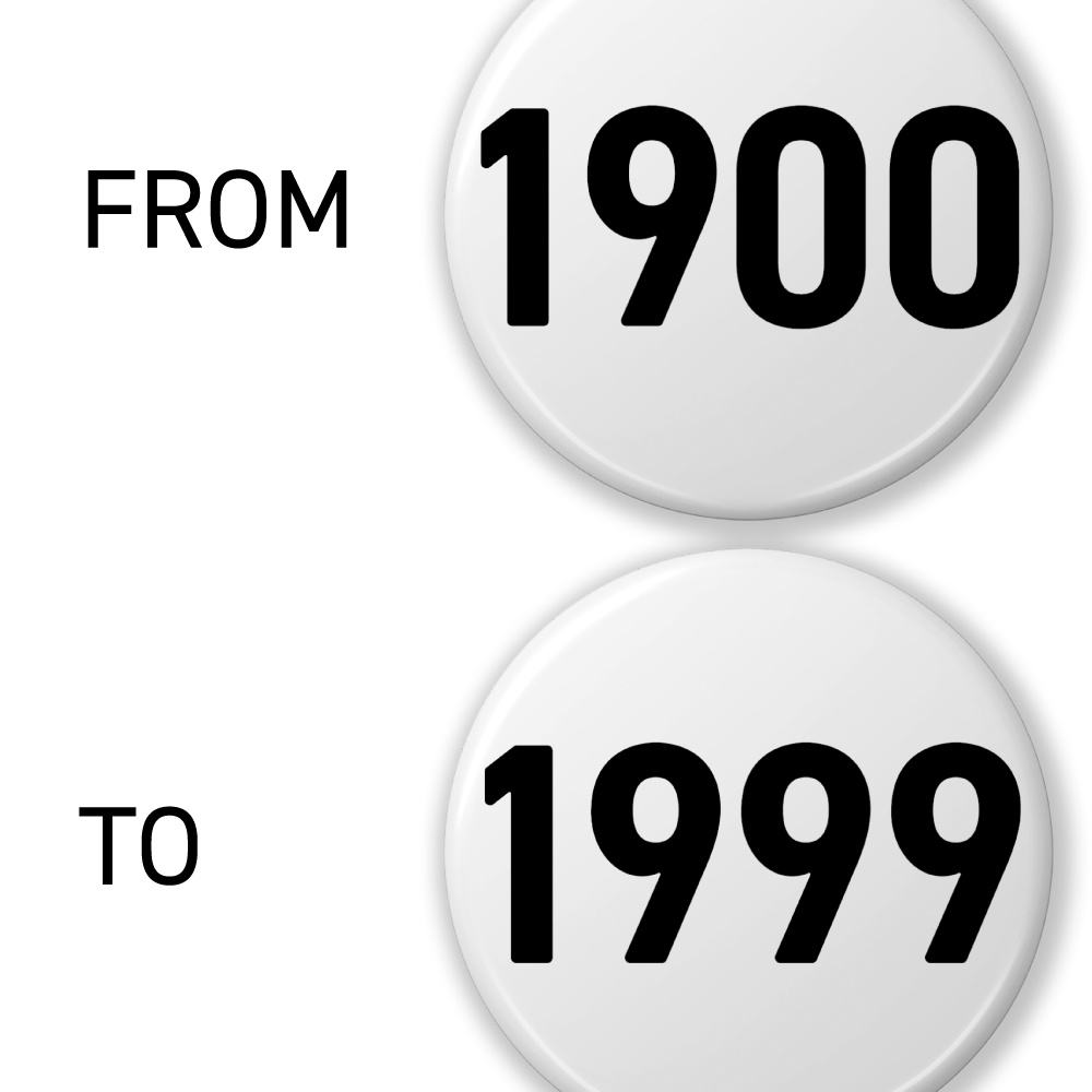 【1900〜1999】数字の缶バッジ- 32mm