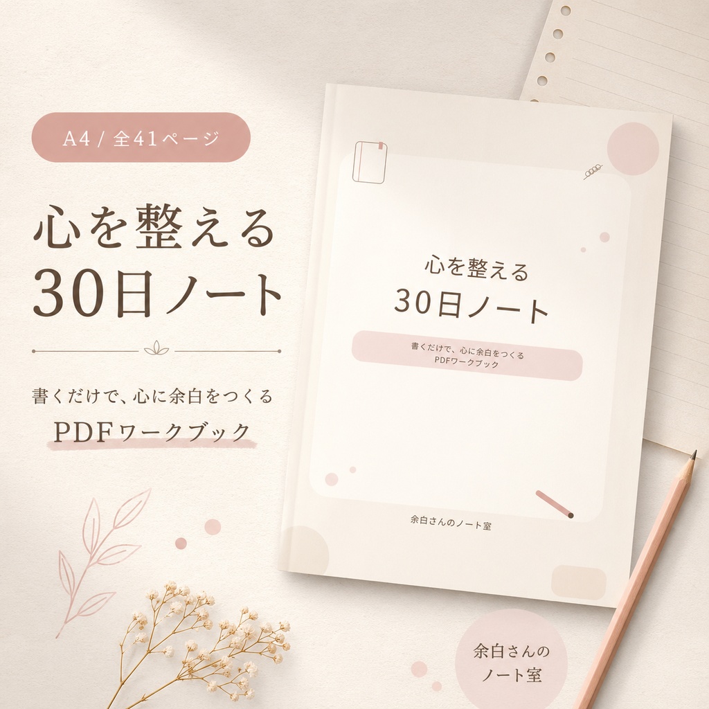 心を整える30日ノート|書くだけで気持ちを整理するPDFワークブック