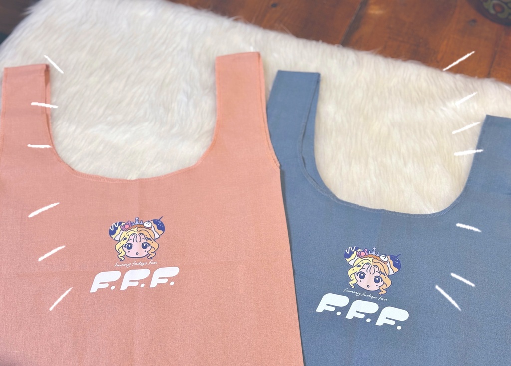 🩷【FFF】マルシェバッグ(ピンク・ブルーグレー)