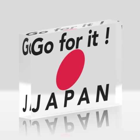 ラグビー応援グッズ クリアブロック 〜がんばれ日本〜