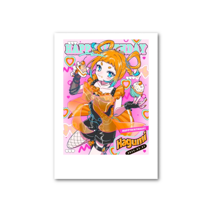 生誕チェキ風カード はぐみ