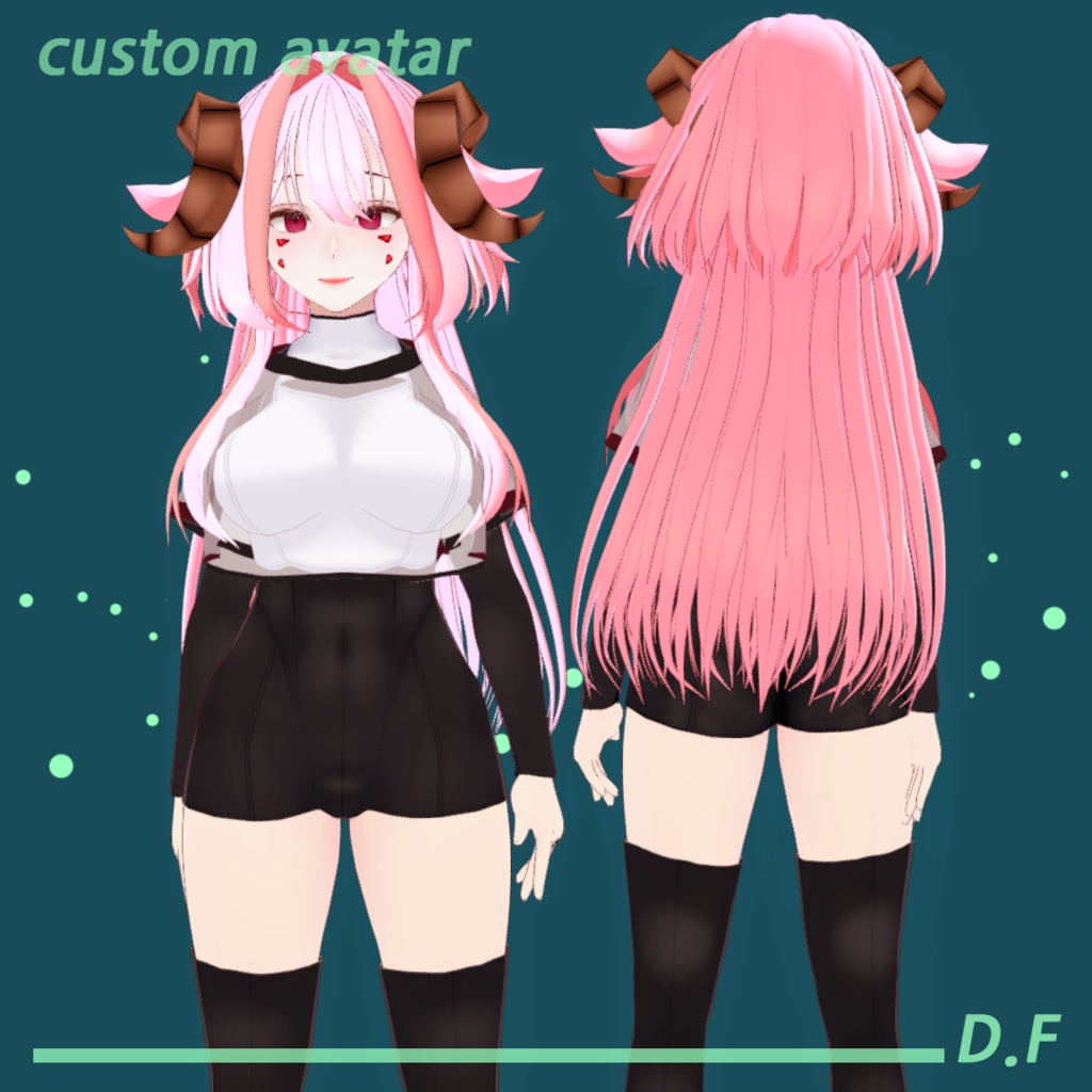 D.no{디노}(vrm){오리지널3D 모델}( jellyfish cut hair&bady)all