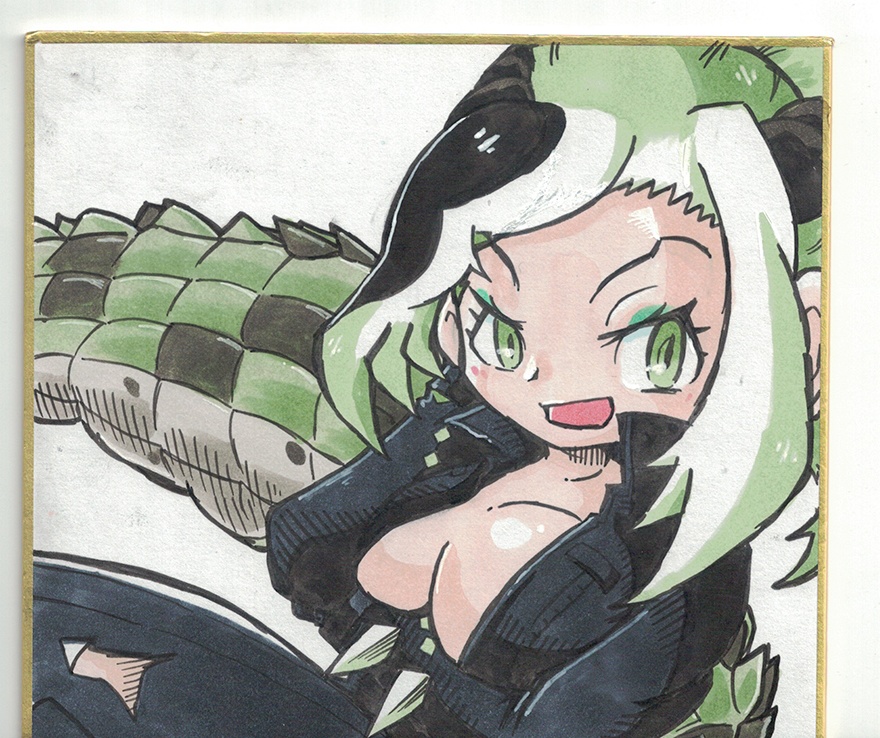 【けものフレンズ】イリエワニ ミニ色紙【直筆色紙】