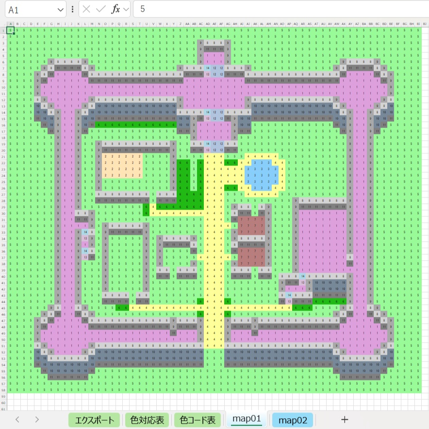ExcelでRPGマップ作成ツール