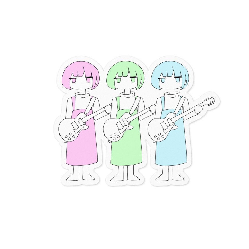 ステッカー:ギター-RGBちゃん