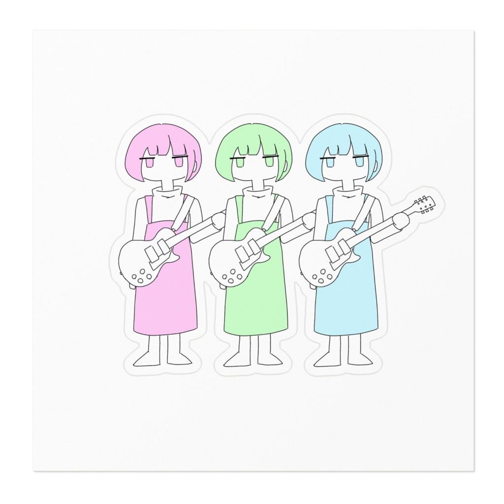 ステッカー:ギター-RGBちゃん