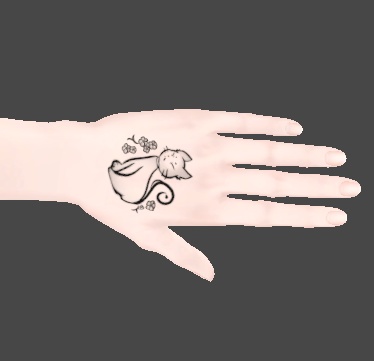 猫と花 タトゥー ワンポイント VRC 想定