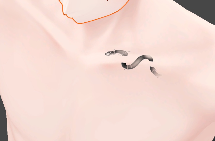 胸元 タトゥー 蛇 鎖骨 ワンポイント VRC 想定 bound in chains