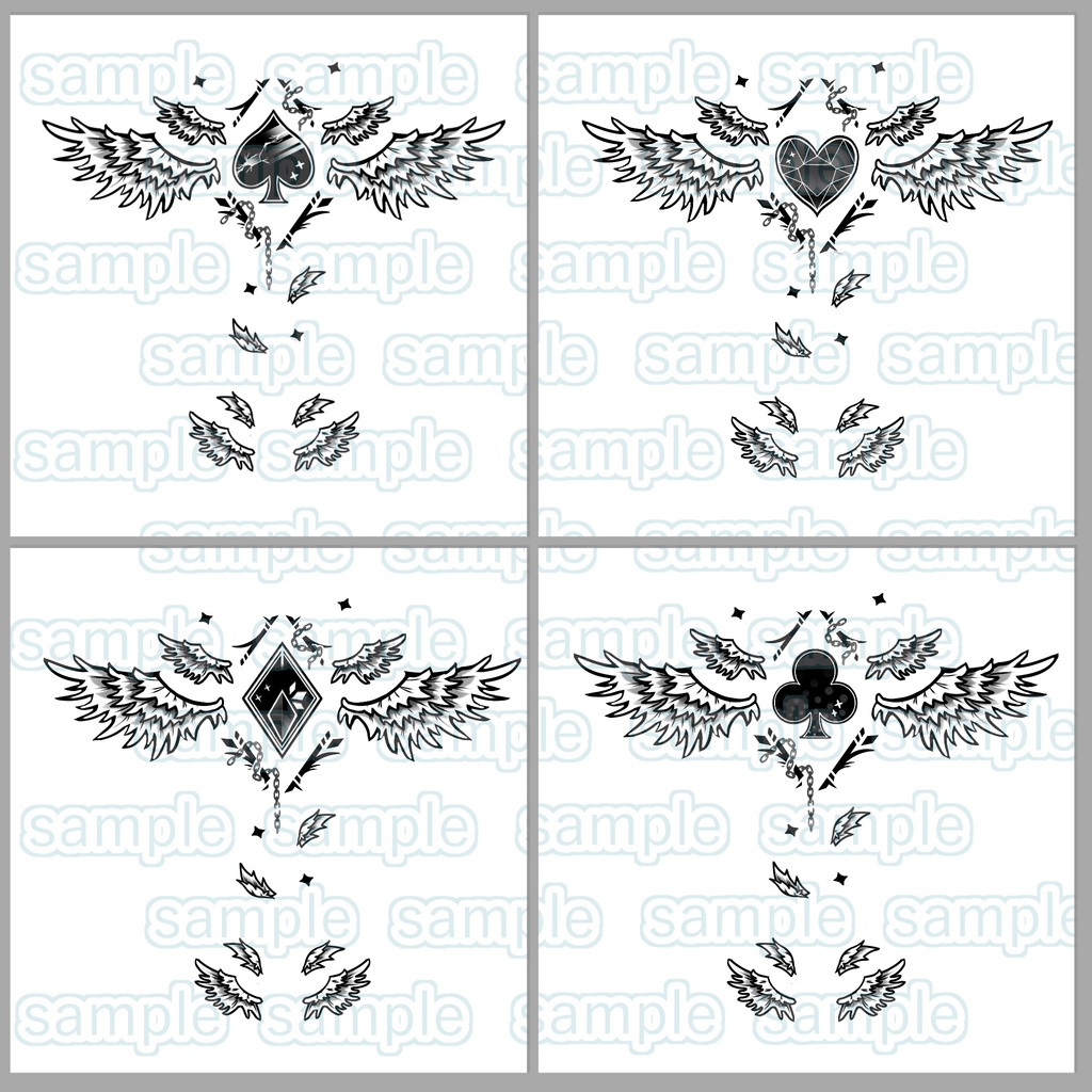 カードポイント 過程より結果を刻む タトゥー 4種 VRC 想定