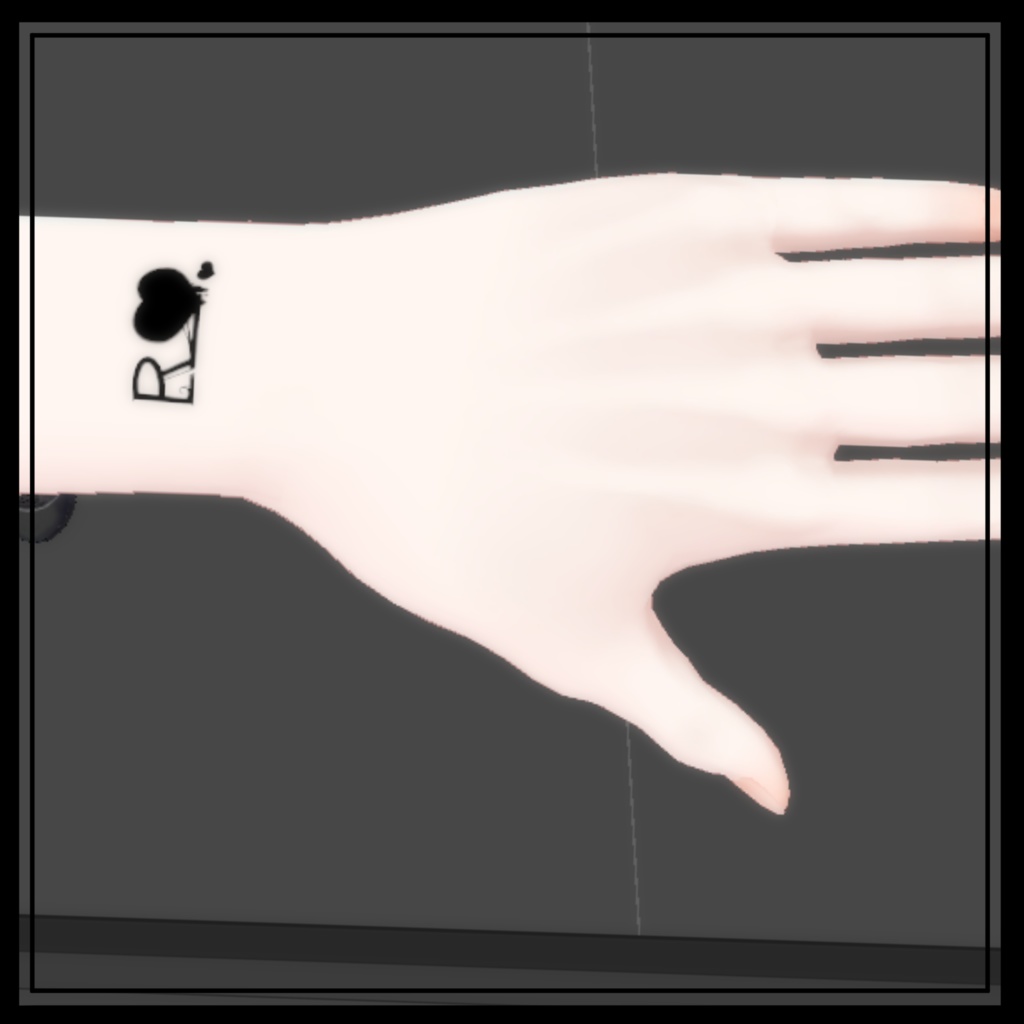 アルファベット 全26種 ワンポイント タトゥー VRC想定 手書き