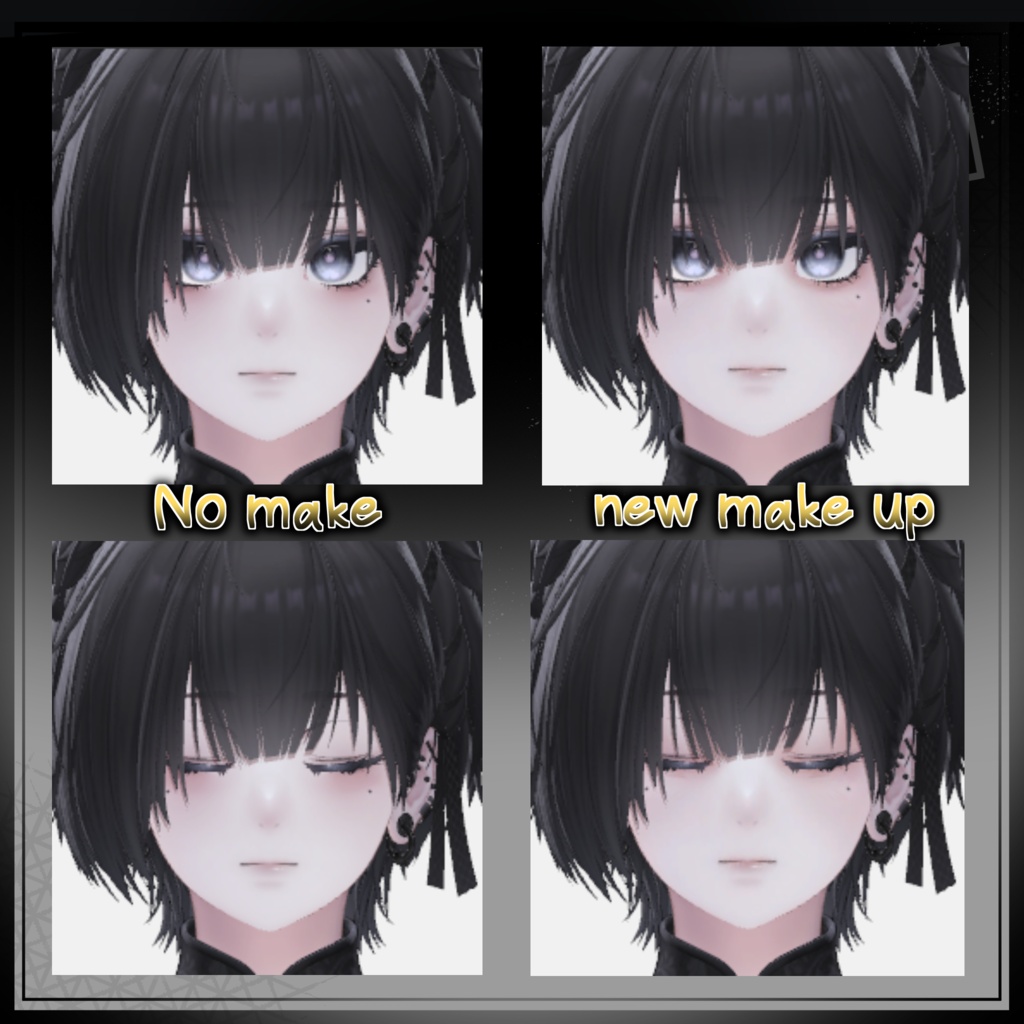 【 alue,nakiya,komano対応 】やんわりメイク ふと、目を逸らしたくなる、消えそうな美しさ。 make up メイクテクスチャ VRC想定