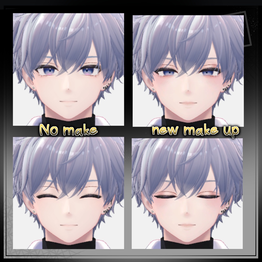 【 alue,nakiya,komano対応 】やんわりメイク ふと、目を逸らしたくなる、消えそうな美しさ。 make up メイクテクスチャ VRC想定