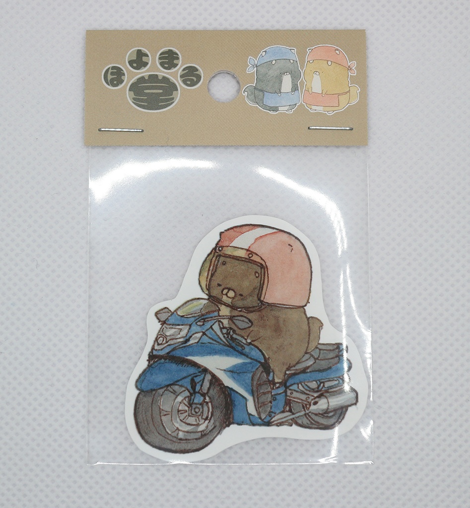 ステッカー073　まめまるバイク2
