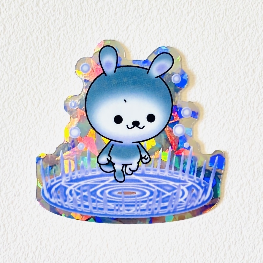 ひねくれうさぎダイカットステッカー(ホログラム)