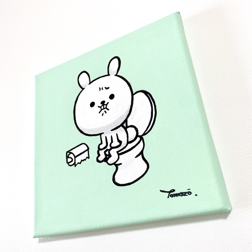 【SALE価格! ¥30000→¥19000】ひねくれうさぎキャンバス原画【大】「それ今じゃなきゃだめ?」
