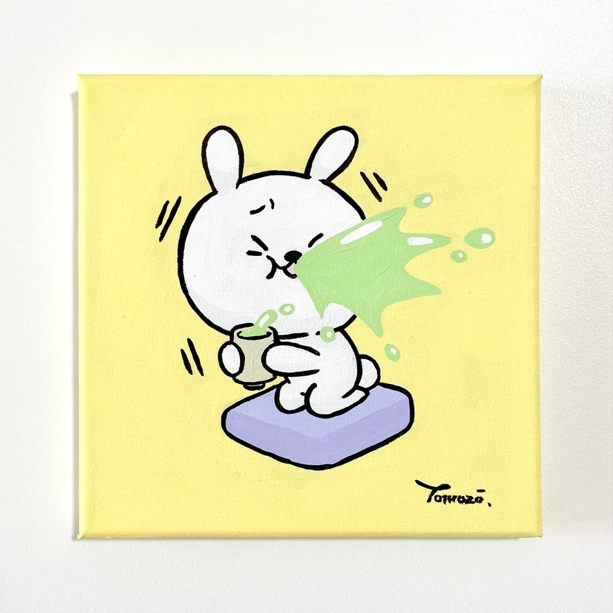【SALE価格! ¥30000→¥19000】ひねくれうさぎキャンバス原画【大】「ぶふぉぉ」