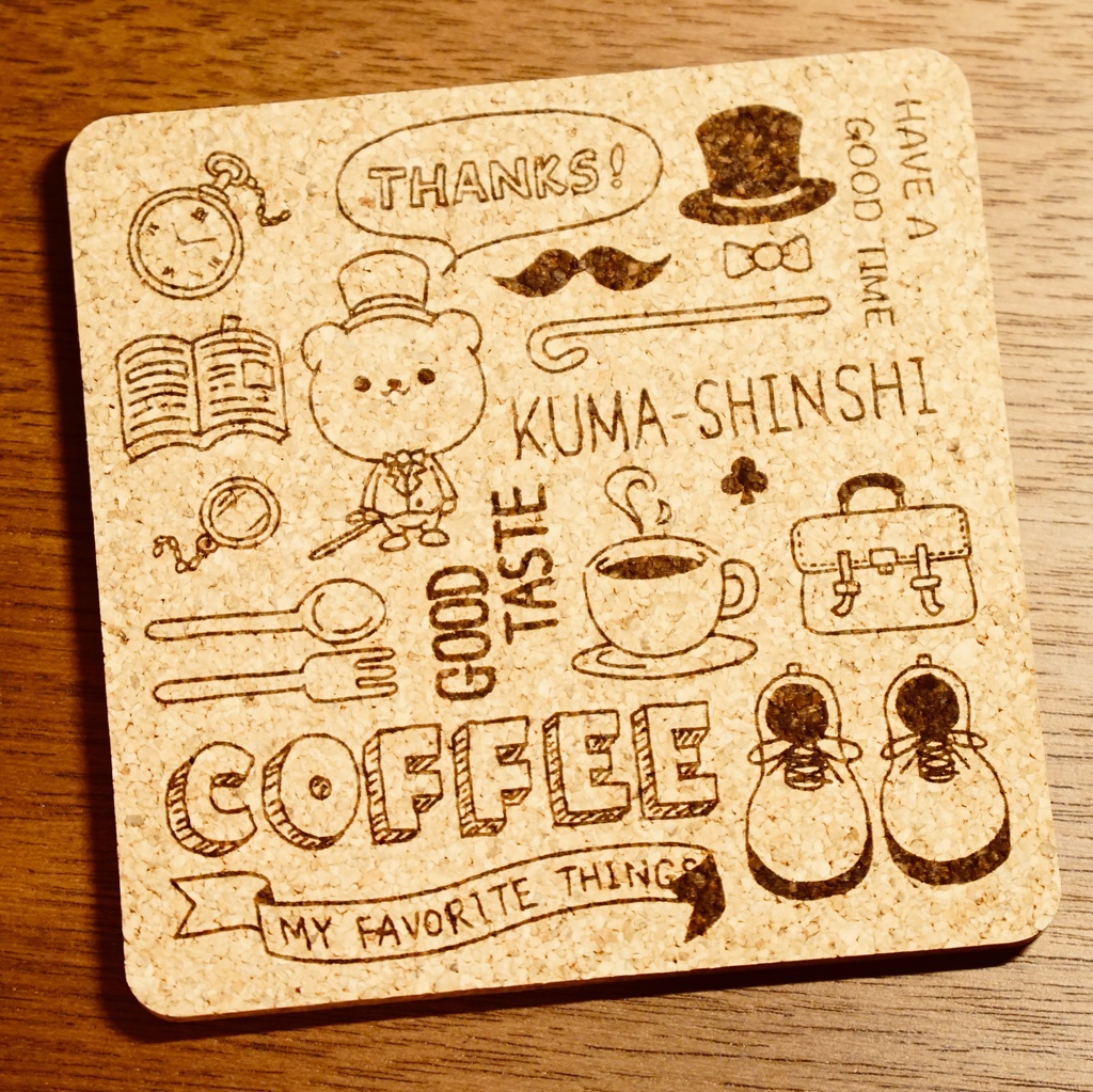 くま紳士コルクコースター