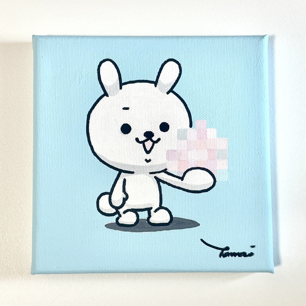 ひねくれうさぎキャンバス原画「モザイク」