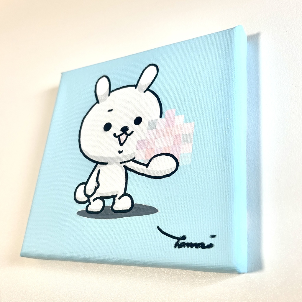 ひねくれうさぎキャンバス原画「モザイク」