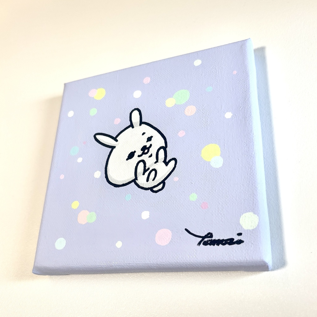ひねくれうさぎキャンバス原画「夢の中」