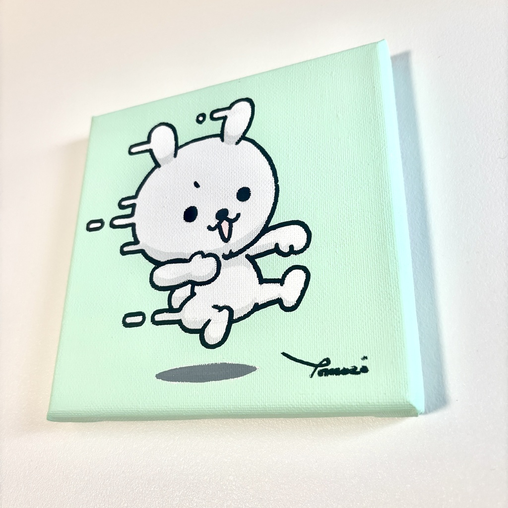 ひねくれうさぎキャンバス原画「アチョーッ」