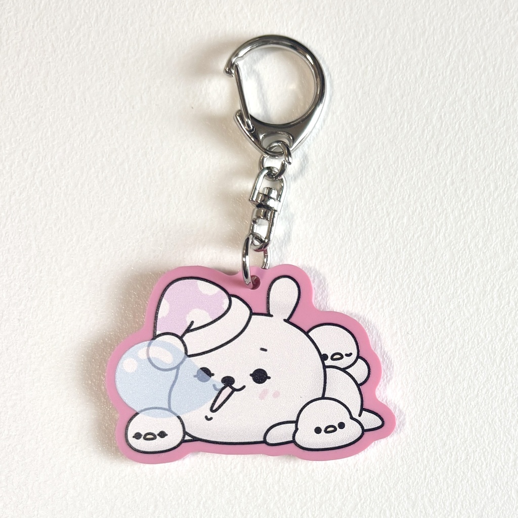 ひねくれうさぎ不透明カラーアクリルキーホルダー