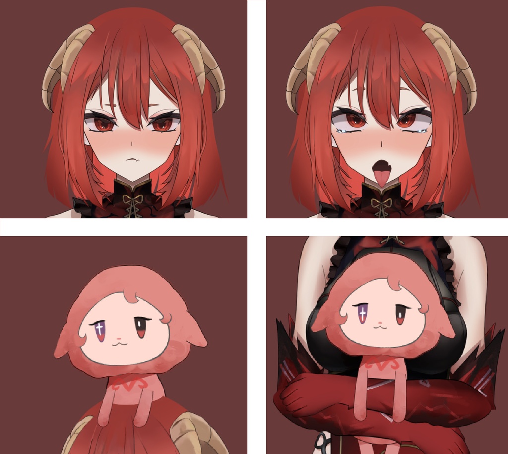 【P2U live2dモデル】 Demon Sheep + Mascot (VBridger Option Included) 【VtubeStudio】