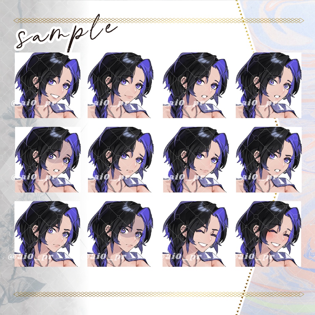 【全身立ち絵】スーツケースと女性/表情12種