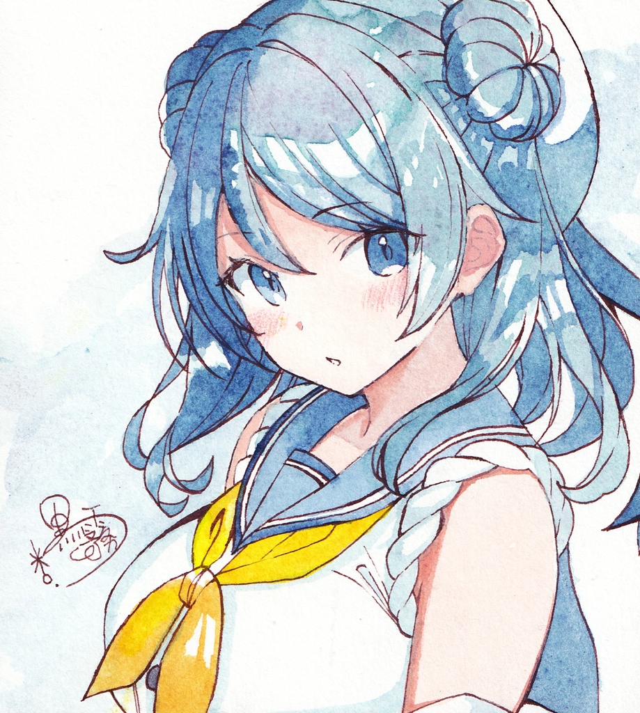 艦これイラスト色紙 浦風