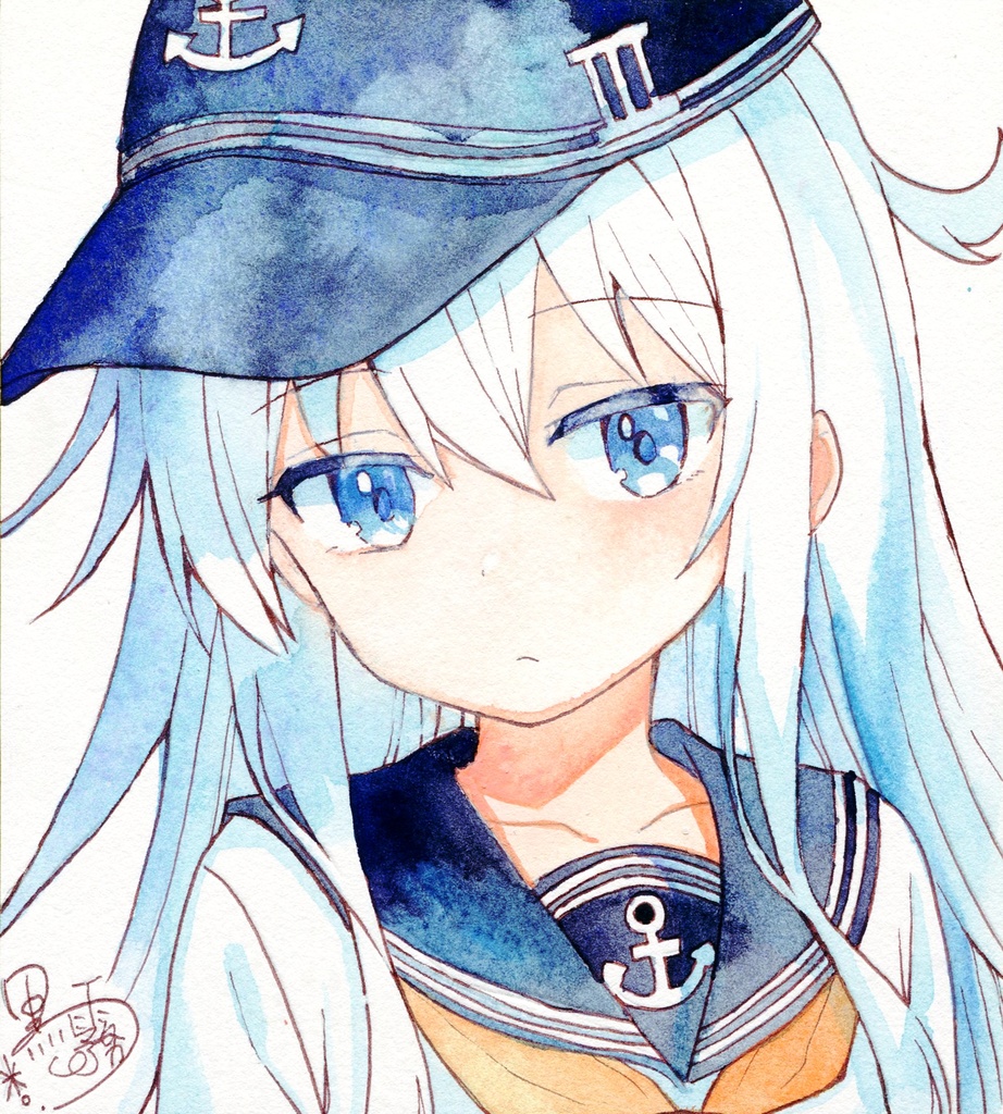 艦これイラスト色紙 響