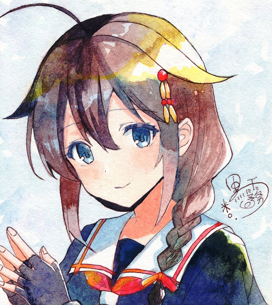 艦これイラスト色紙 時雨