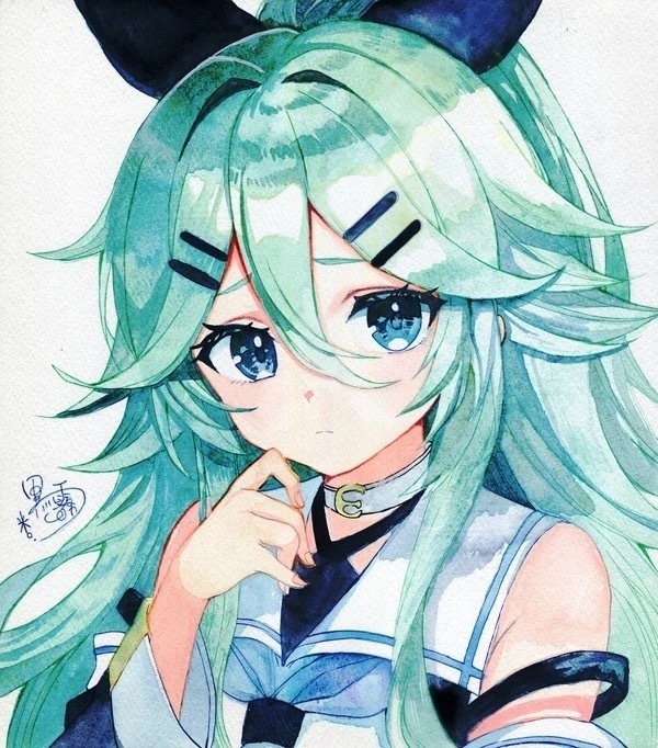 艦これイラスト色紙 山風