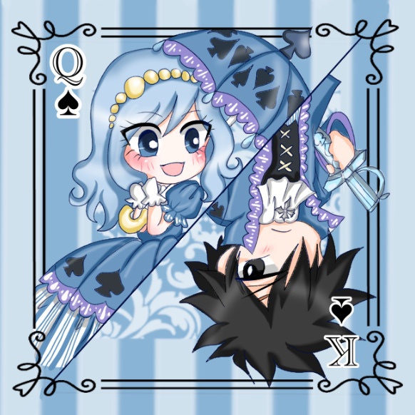【FT】グレジュビトランプ風スクエア缶バッジ