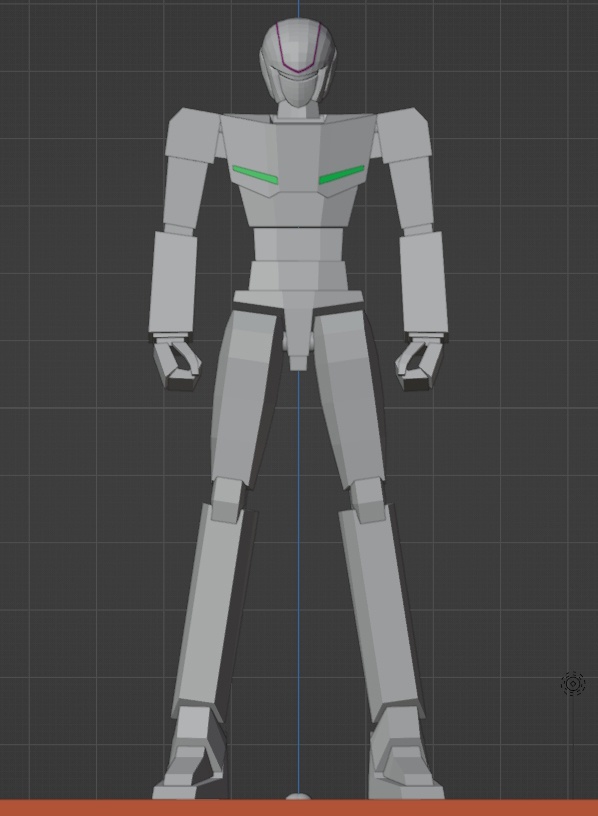 02体型検討用シンプルロボ（目安ライン、ホネホネモデル付き）（Blender)