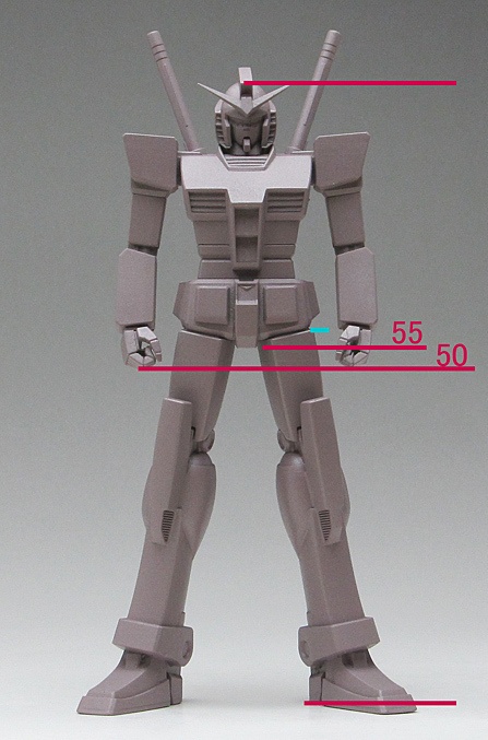 ファーストガンダム像Ver1.3b(胴長タイプ)、頭長150mmモデル、3Dプリント用stlデータ