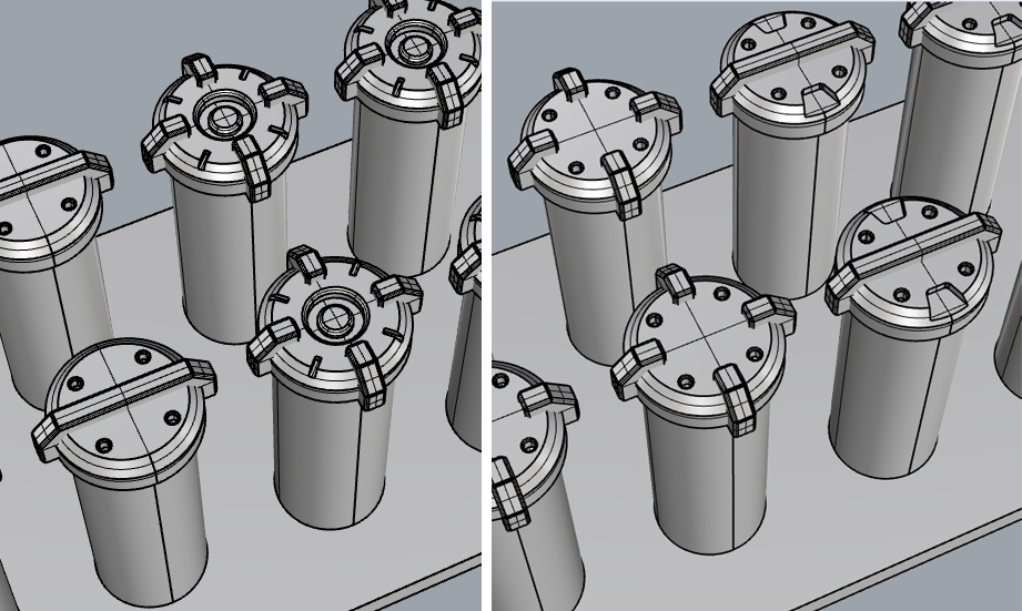 3mm穴埋め用ディテールパーツ4種①、3Dプリント用stlデータ