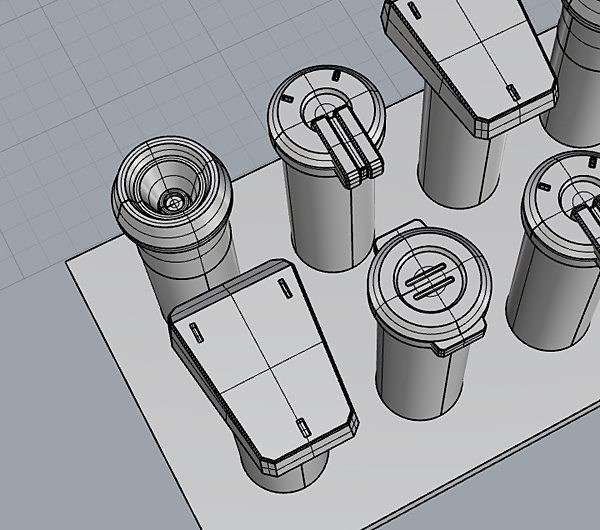 3mm穴埋め用ディテールパーツ4種②、3Dプリント用stlデータ