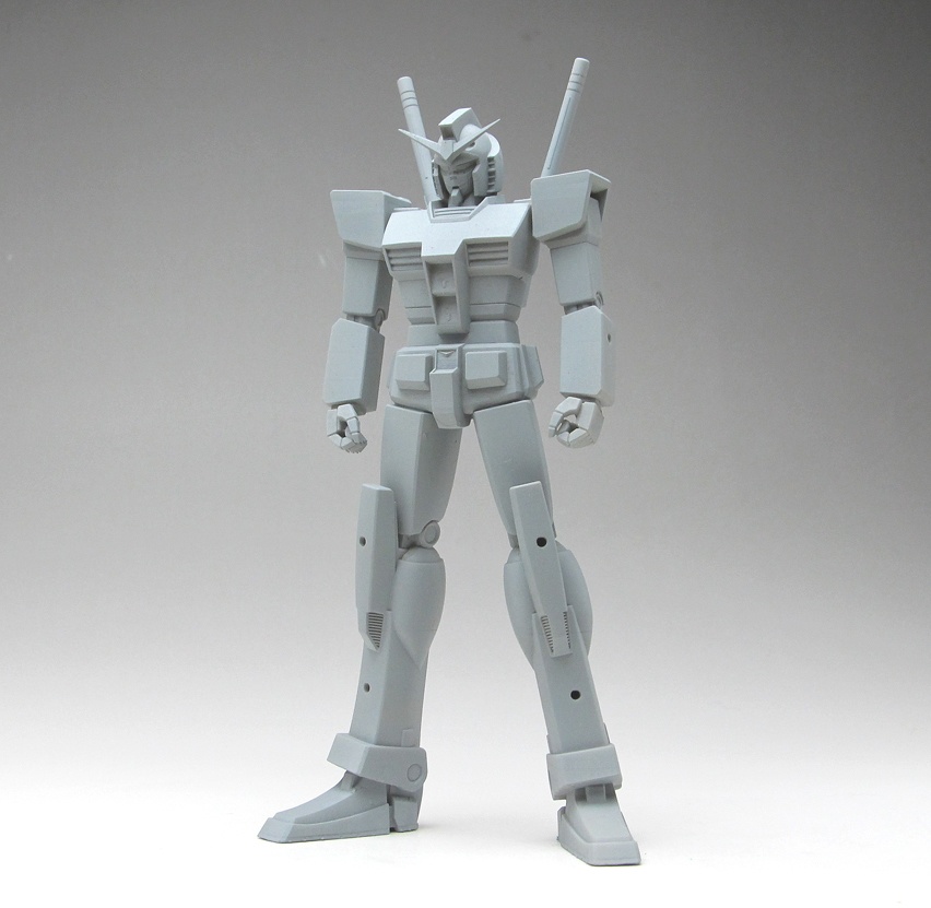 ファーストガンダム像Ver1.2b2(胴短タイプ)、頭長150mmモデル、3Dプリント用stlデータ(取付穴あり版)
