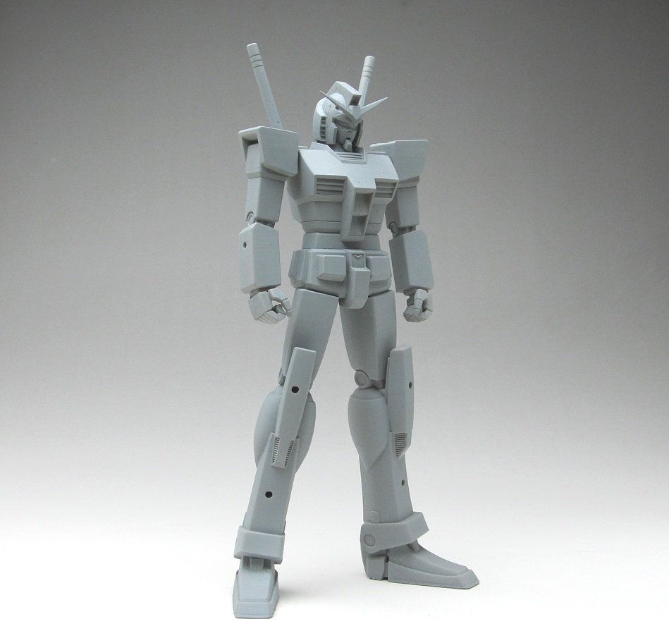 ファーストガンダム像Ver1.2b2(胴短タイプ)、頭長150mmモデル、3Dプリント用stlデータ(取付穴あり版)