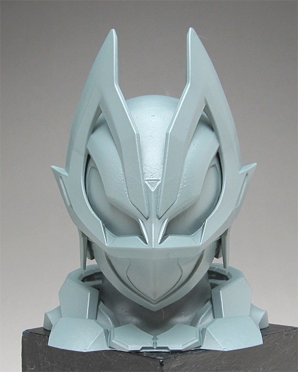 仮面ライダーギーツナインヘッドアップ像A 頭長70ミリ、3Dプリント用stlデータ(AI活用)