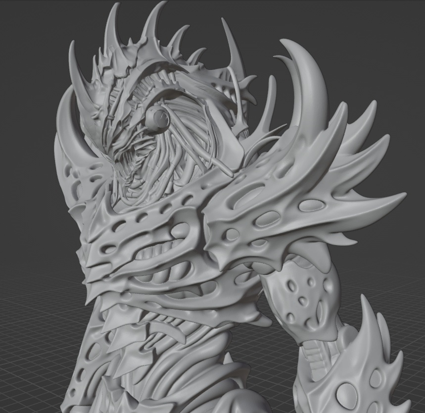 オリジナルロボ像G 頭長150ミリ、3Dプリント用stlデータ(AI活用)*プリント未確認データ*