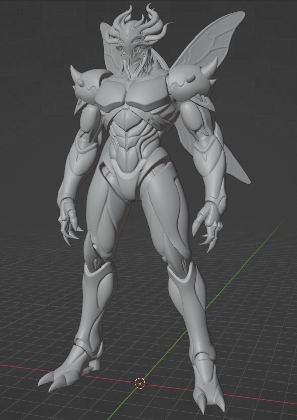 オリジナルオーラバトラー像A 頭長150ミリ、3Dプリント用stlデータ(AI活用)*プリント未確認データ*