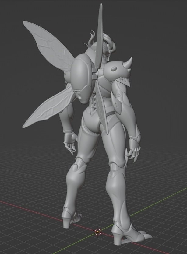 オリジナルオーラバトラー像A 頭長150ミリ、3Dプリント用stlデータ(AI活用)*プリント未確認データ*