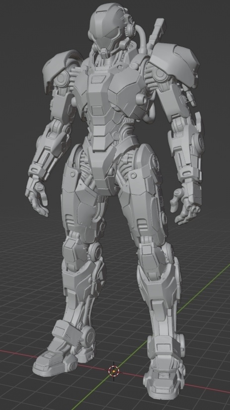 オリジナルロボ像H 頭長150ミリ、3Dプリント用stlデータ(AI活用)*プリント未確認データ*