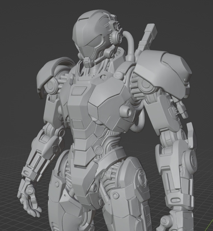 オリジナルロボ像H 頭長150ミリ、3Dプリント用stlデータ（AI活用）*プリント未確認データ*